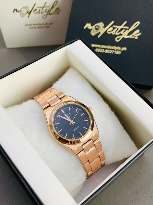 Tissot PRX Classic Stainless Steel Watch For Women (Rose Gold & Black)