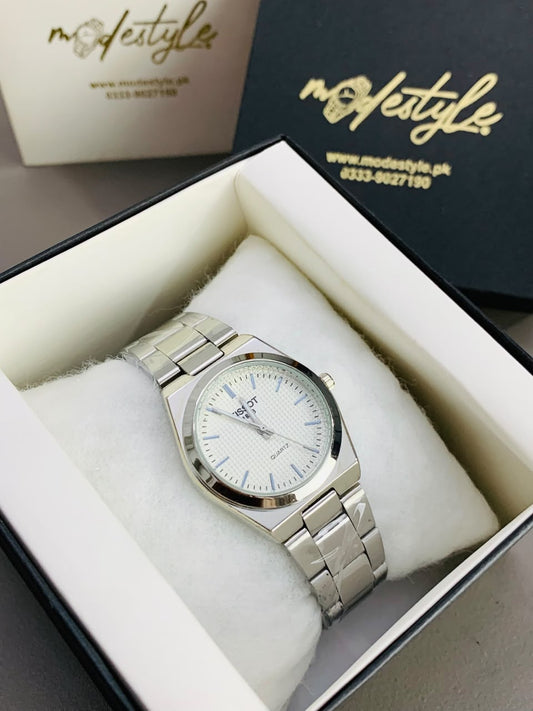 Tissot PRX Classic Stainless Steel Watch For Women (Silver & White)