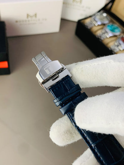 Tissot Gentlemen Belt (Black Belt Silver Dail)