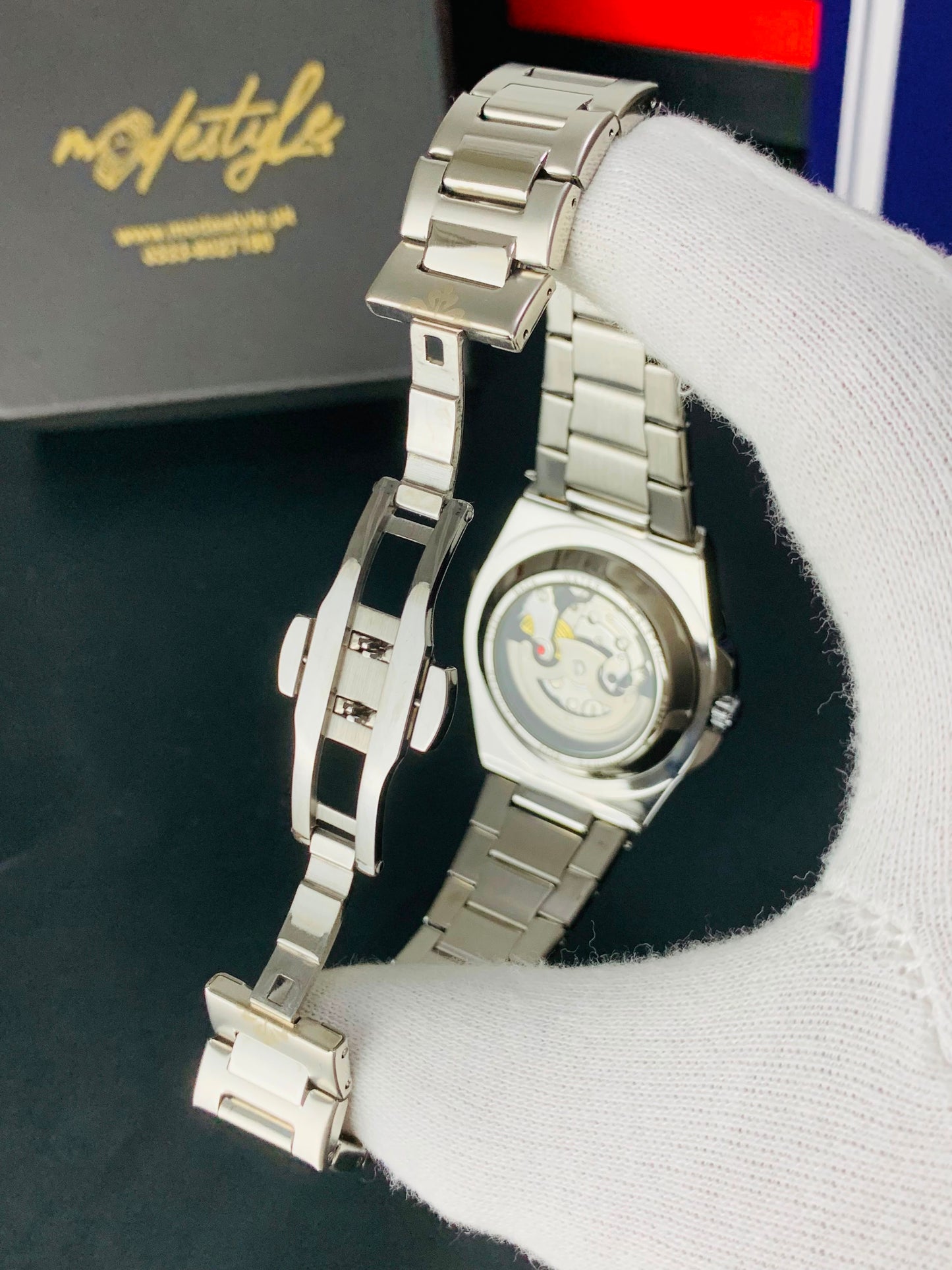 Patek Nautilus Fully Skeleton Automatic movement Watch (Full Silver)