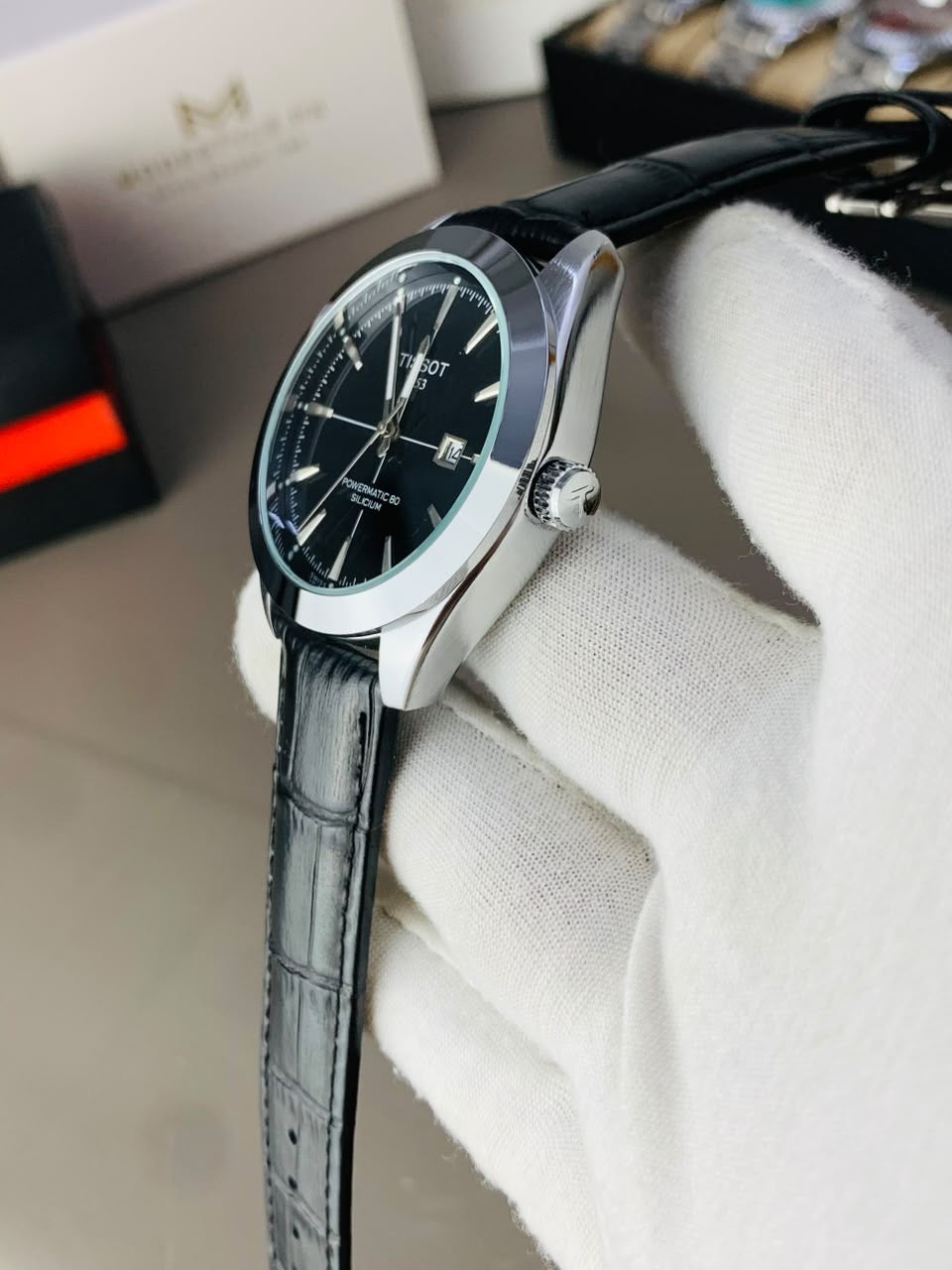Tissot Gentlemen Belt (Black Belt Black Dail)