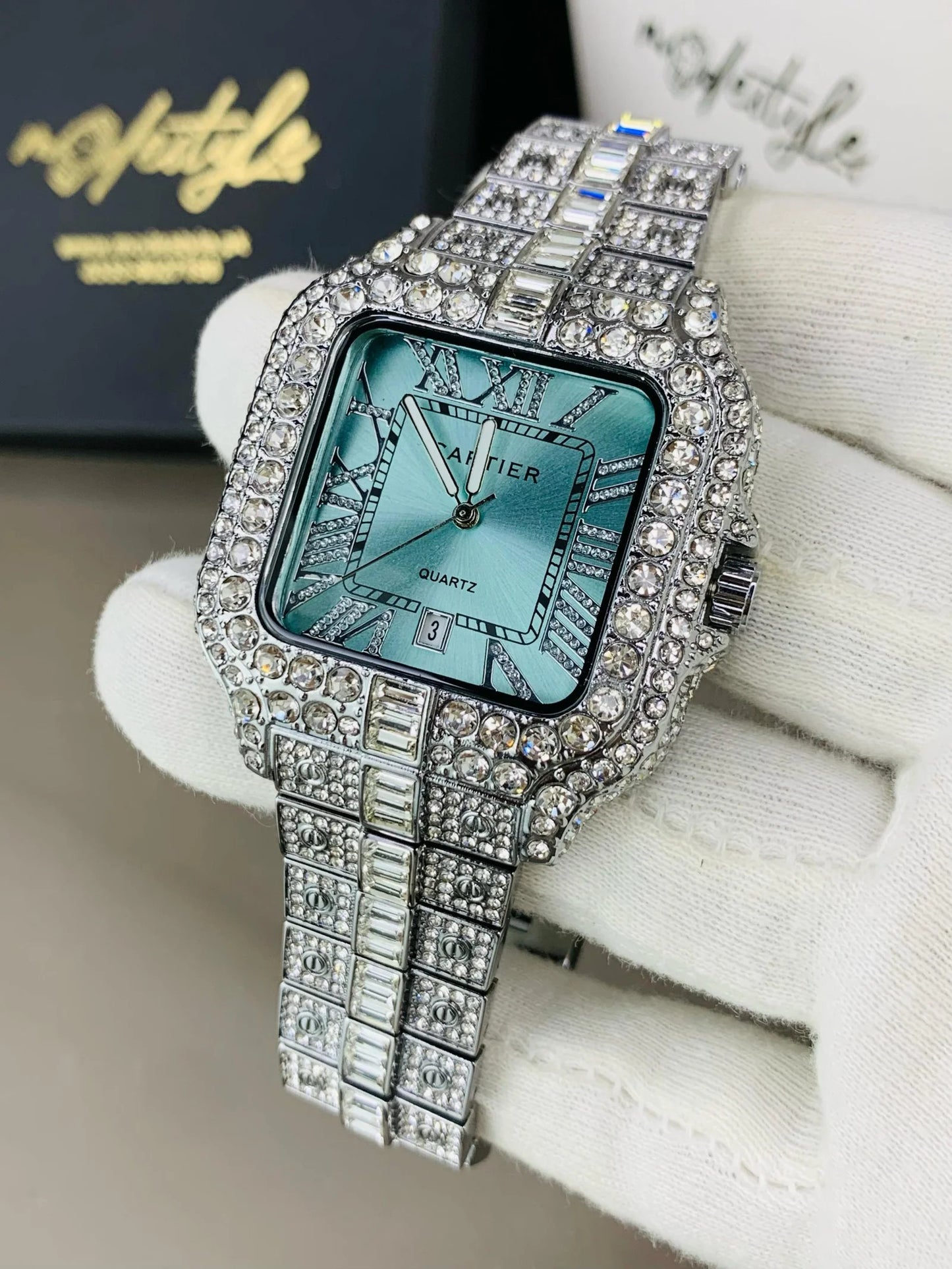 Luxury Diamond Studded Watch for Men - Fully Iced Out