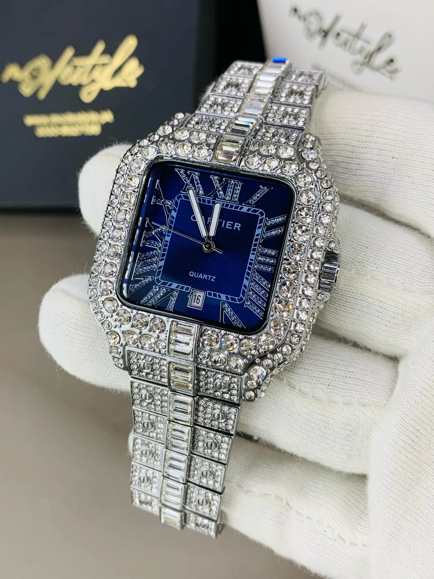 Luxury Diamond Studded Watch for Men - Fully Iced Out