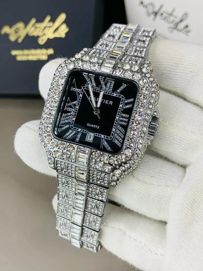 Luxury Diamond Studded Watch for Men - Fully Iced Out