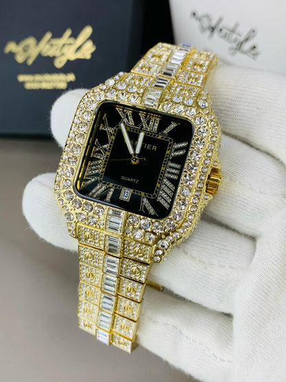 Luxury Diamond Studded Watch for Men - Fully Iced Out