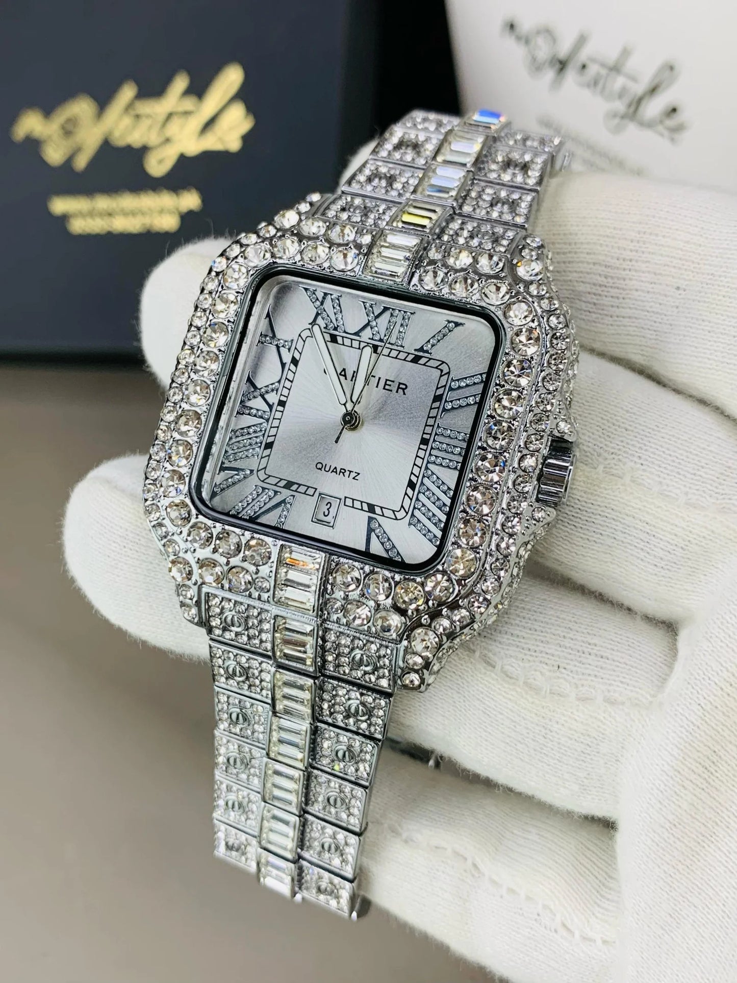 Luxury Diamond Studded Watch for Men - Fully Iced Out