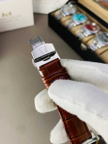 Tissot Gentlemen Belt (Brown Belt Copper case White Dail)