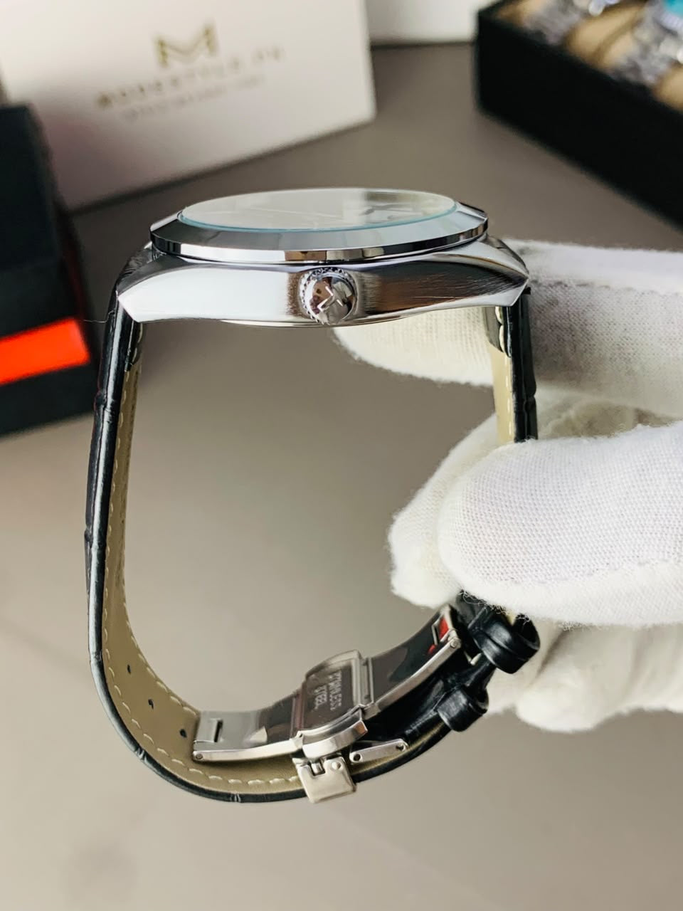 Tissot Gentlemen Belt ( Black Belt Copper case Black Dail)