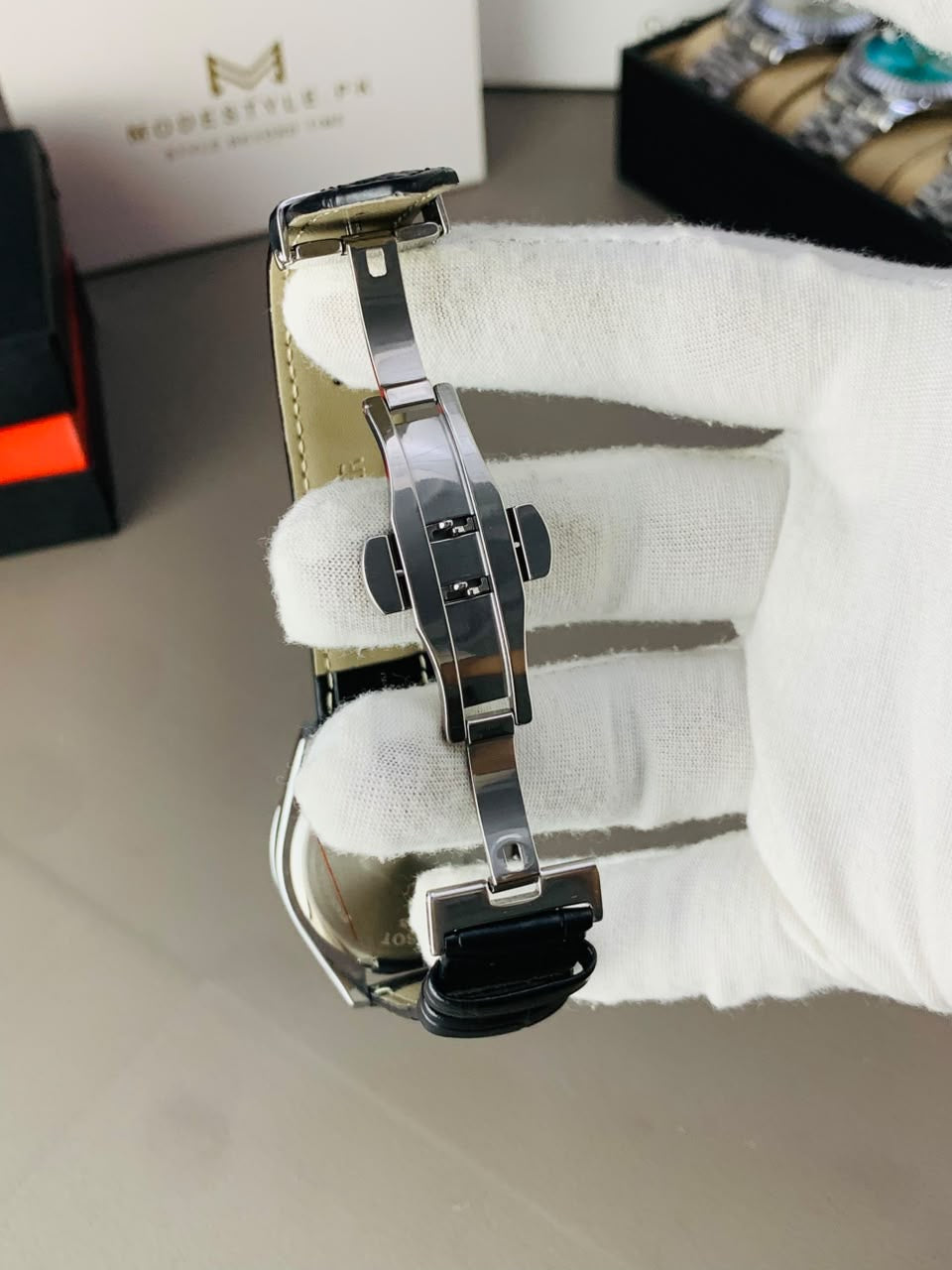 Tissot Gentlemen Belt ( Black Belt Copper case Black Dail)