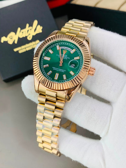 Rlx Day And Date Diamond (Green)