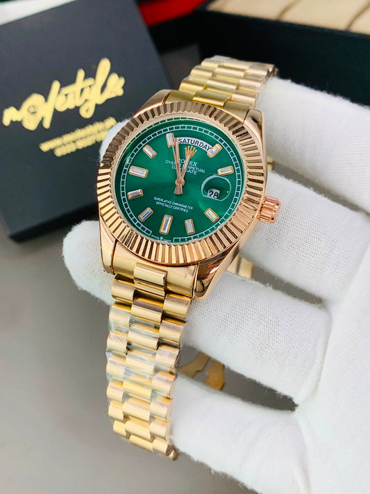 Rlx Day And Date Diamond (Green)