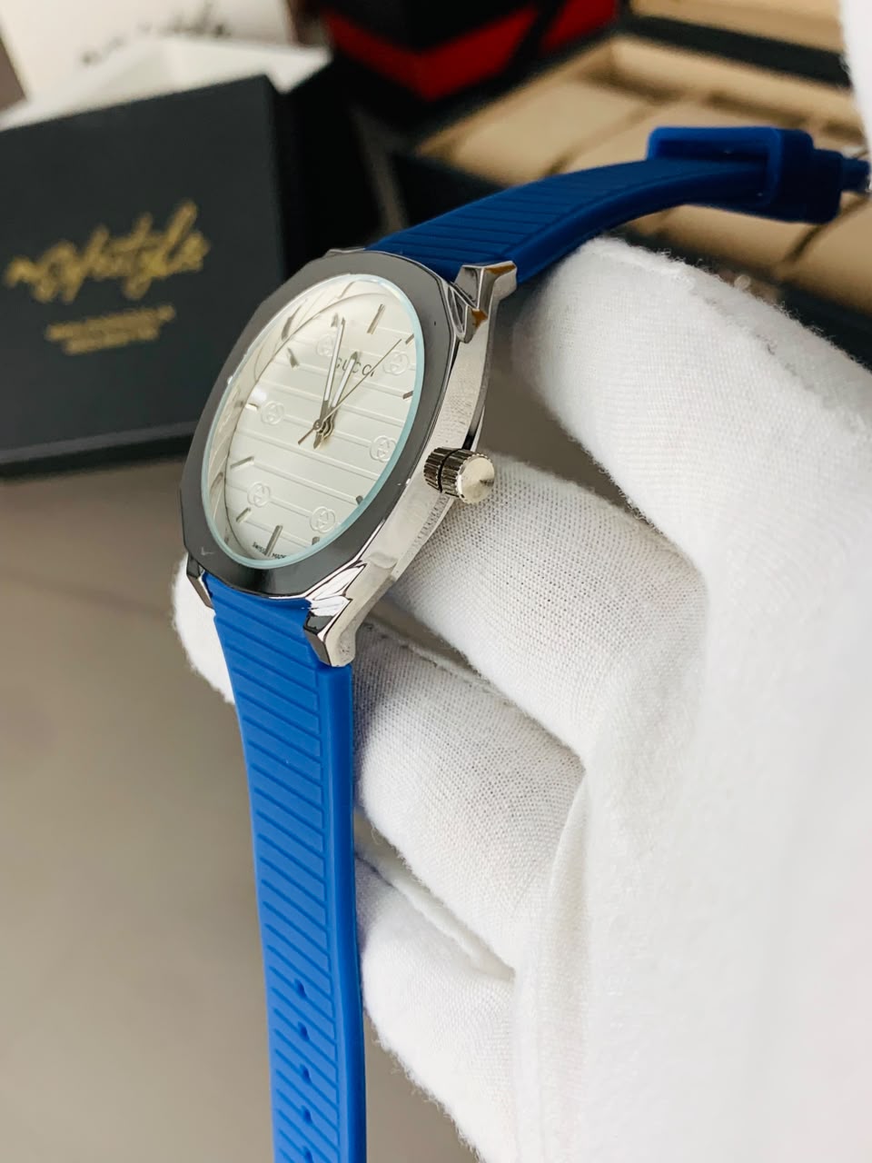 Gucci Luxury Rubber Belt Watch (Blue)