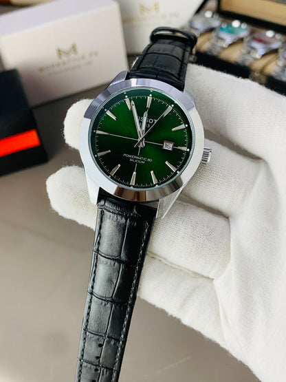 Tissot Gentlemen Belt (Black belt Green dail)