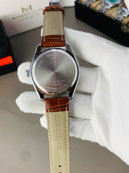 Tissot Gentlemen Belt ( Brown belt Black dail)
