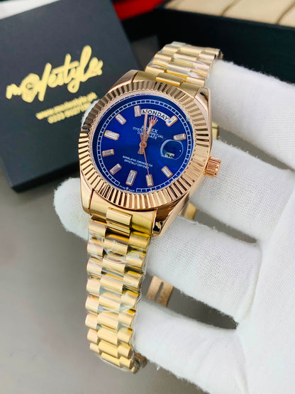 Rlx Day And Date Diamond (Blue)