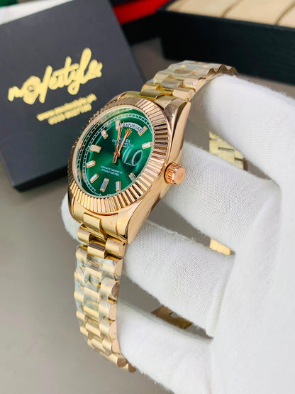 Rlx Day And Date Diamond (Green)
