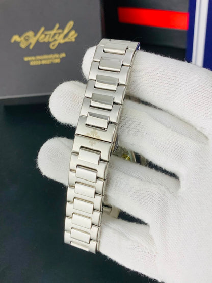 Patek Nautilus Fully Skeleton Automatic movement Watch (Silver with Blue)