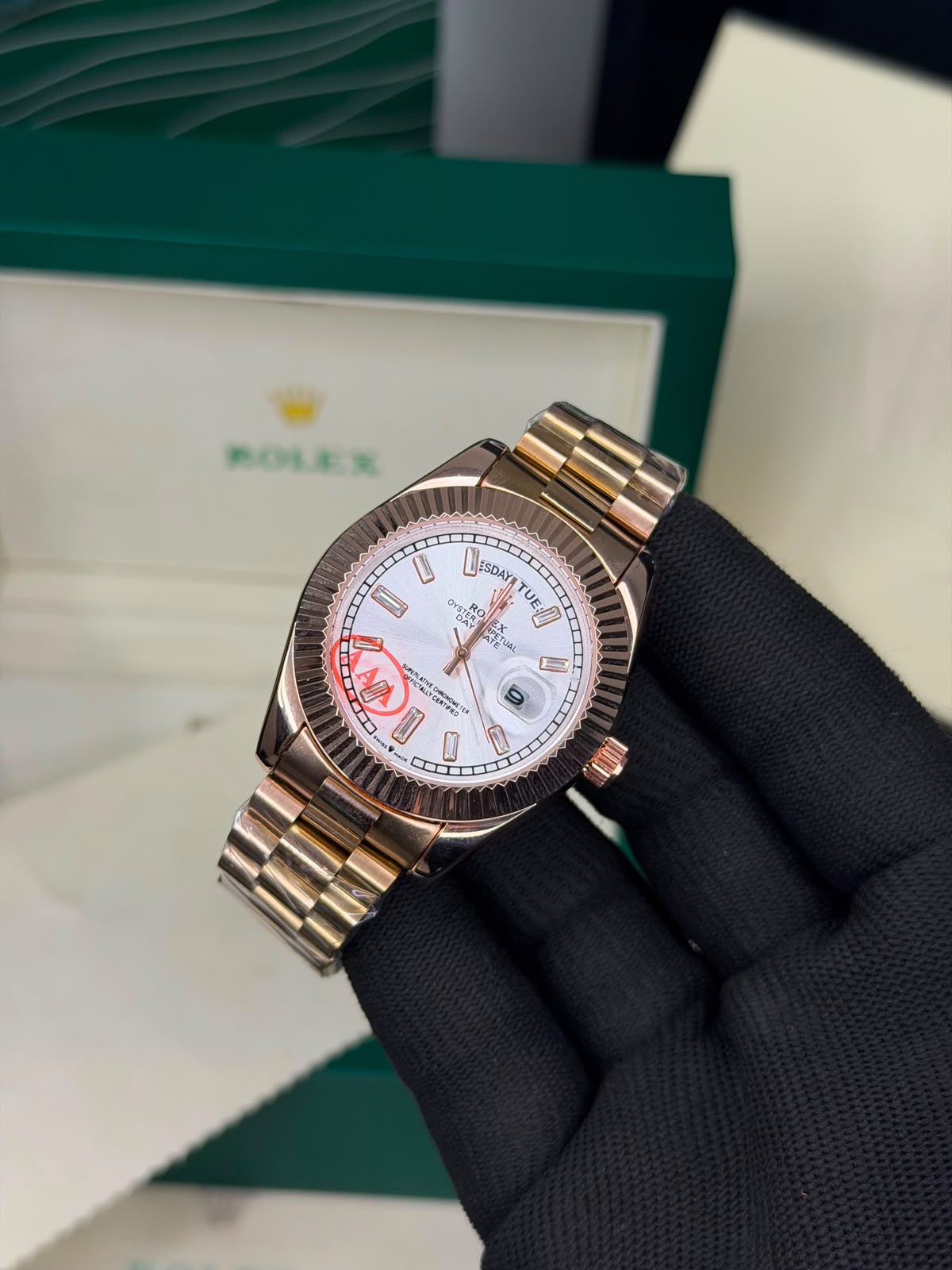Rolex Day and Date - Rose Gold And White