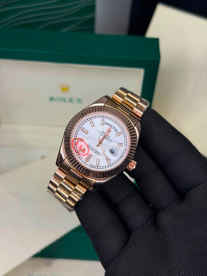 Rolex Day and Date - Rose Gold And White
