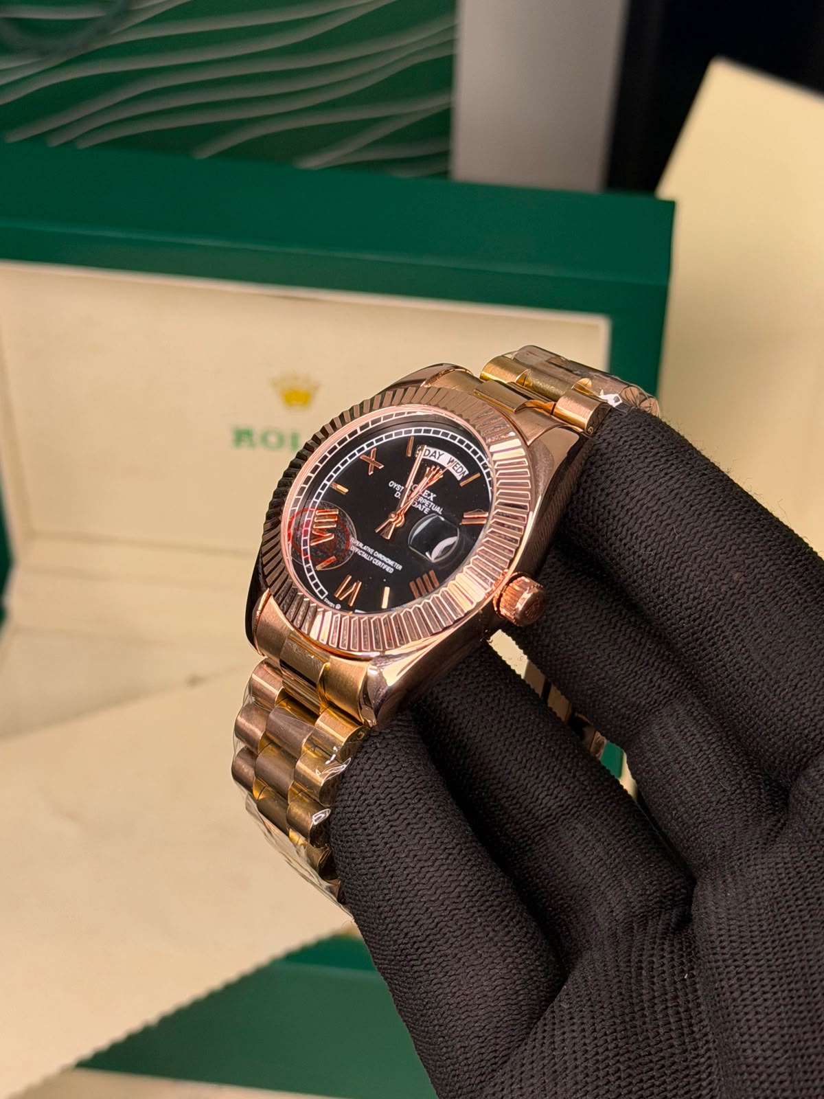 Rolex Day and Date - Rose gold and Black