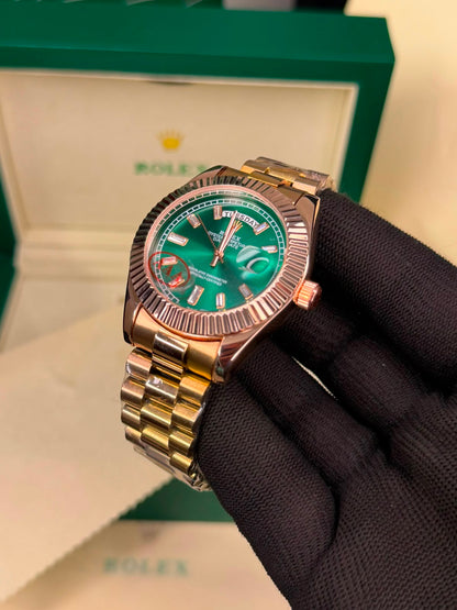 Rolex Day and Date - Rose gold and Green