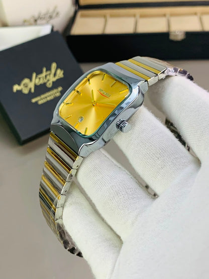 Skemi Men Watch - Two tone. Golden