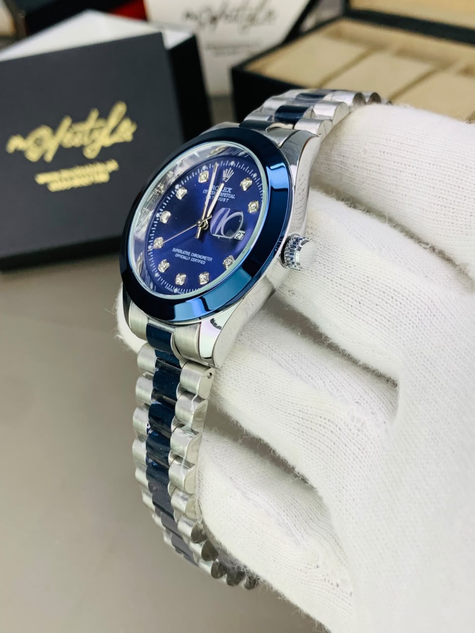 Two tone Stone Model - Two tone Blue