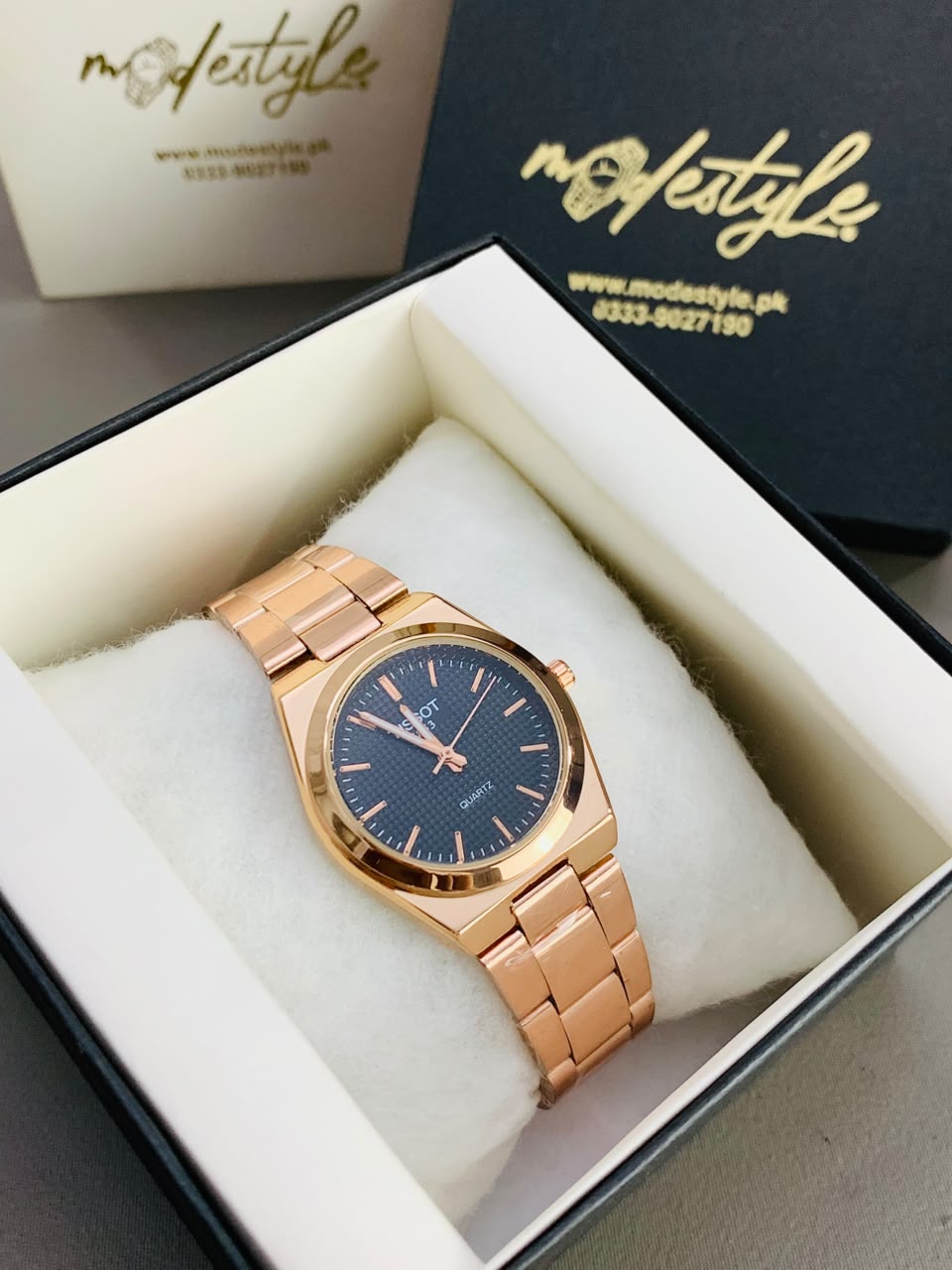 Tissot PRX Classic Stainless Steel Watch For Women (Rose Gold & Black)