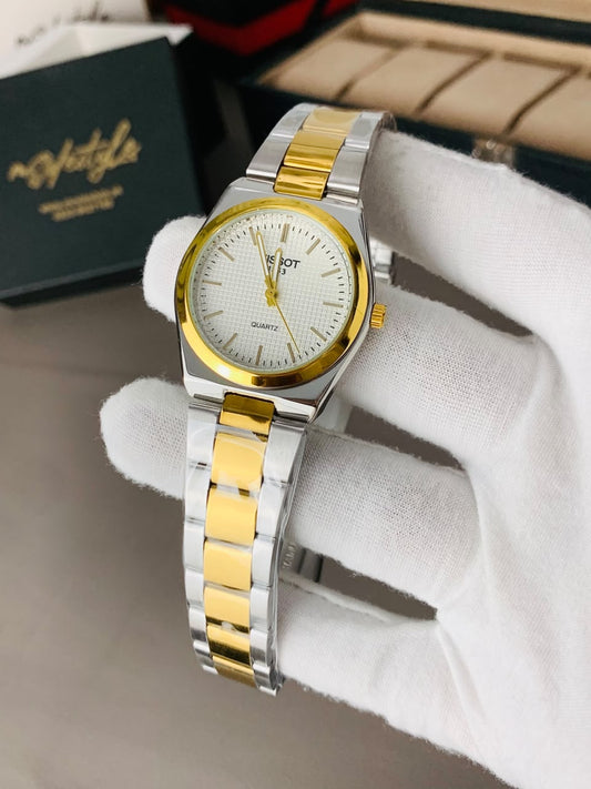 Tissot PRX Classic Stainless Steel Watch For Women (Two Tone White)