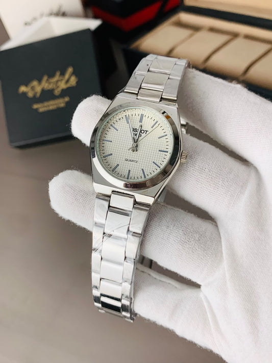 Tissot PRX Classic Stainless Steel Watch For Women (Silver & White)