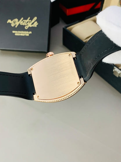 FM Vanguard Iced Diamond Watch (Black Copper)