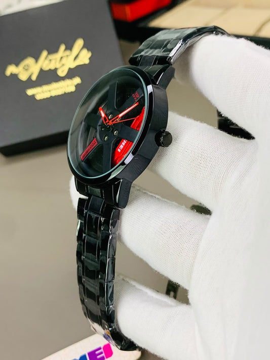 Skemi Spinner Luxury Chain Watch (Red)