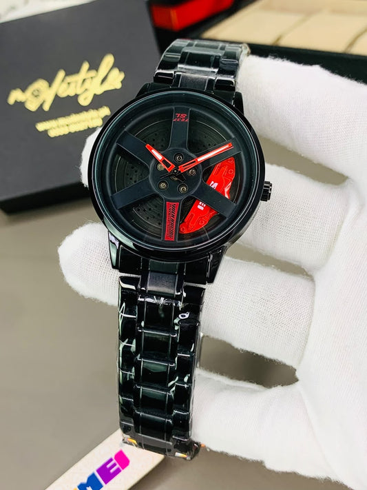 Skemi Spinner Luxury Chain Watch (Red)