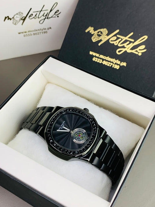 PP Black Diamond Studded Premium Watch