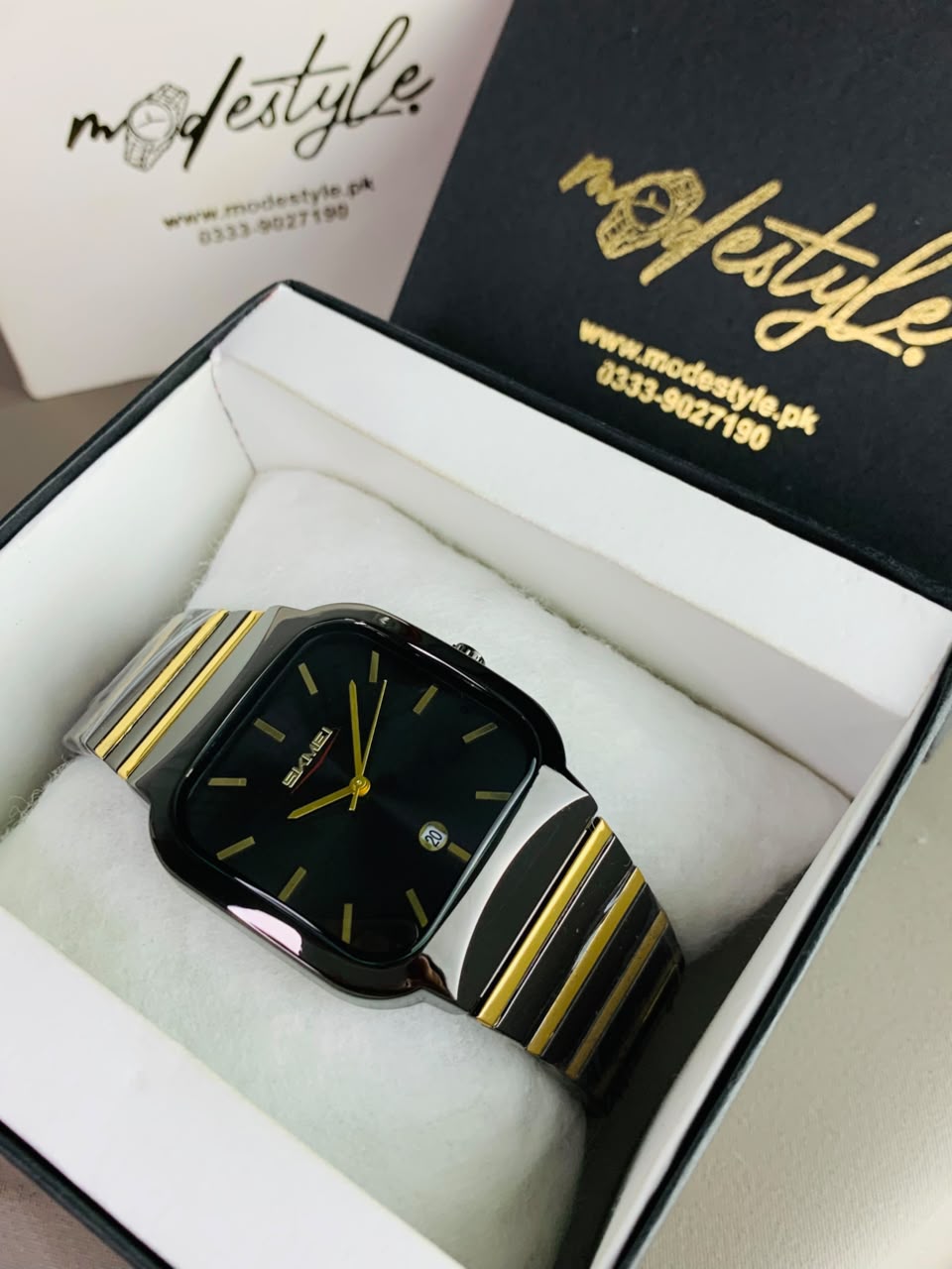 Skemi Men Watch - Two Tone Black