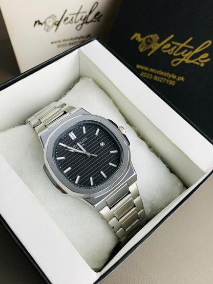 Men's Automatic Movement Stainless Steel Watch - Date Display